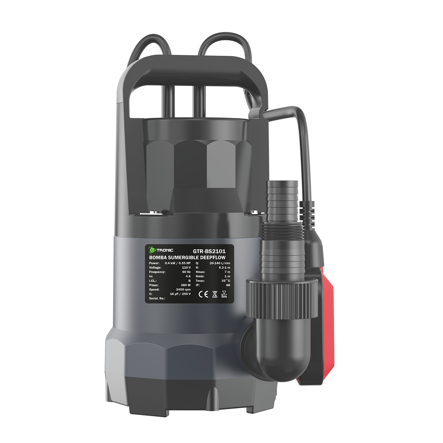 BOMBA DE ACHIQUE GTRONIC DRAINPRO 0.5HP
