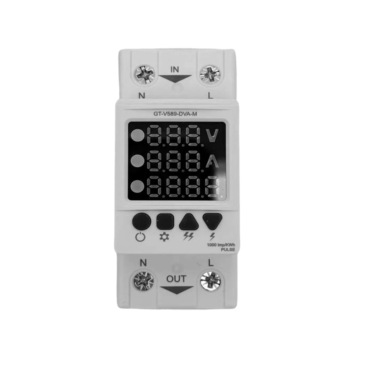 PROTECTOR DE VOLTAJE GTRONIC 1-63A RIEL DIN CON MEDIDOR KWH