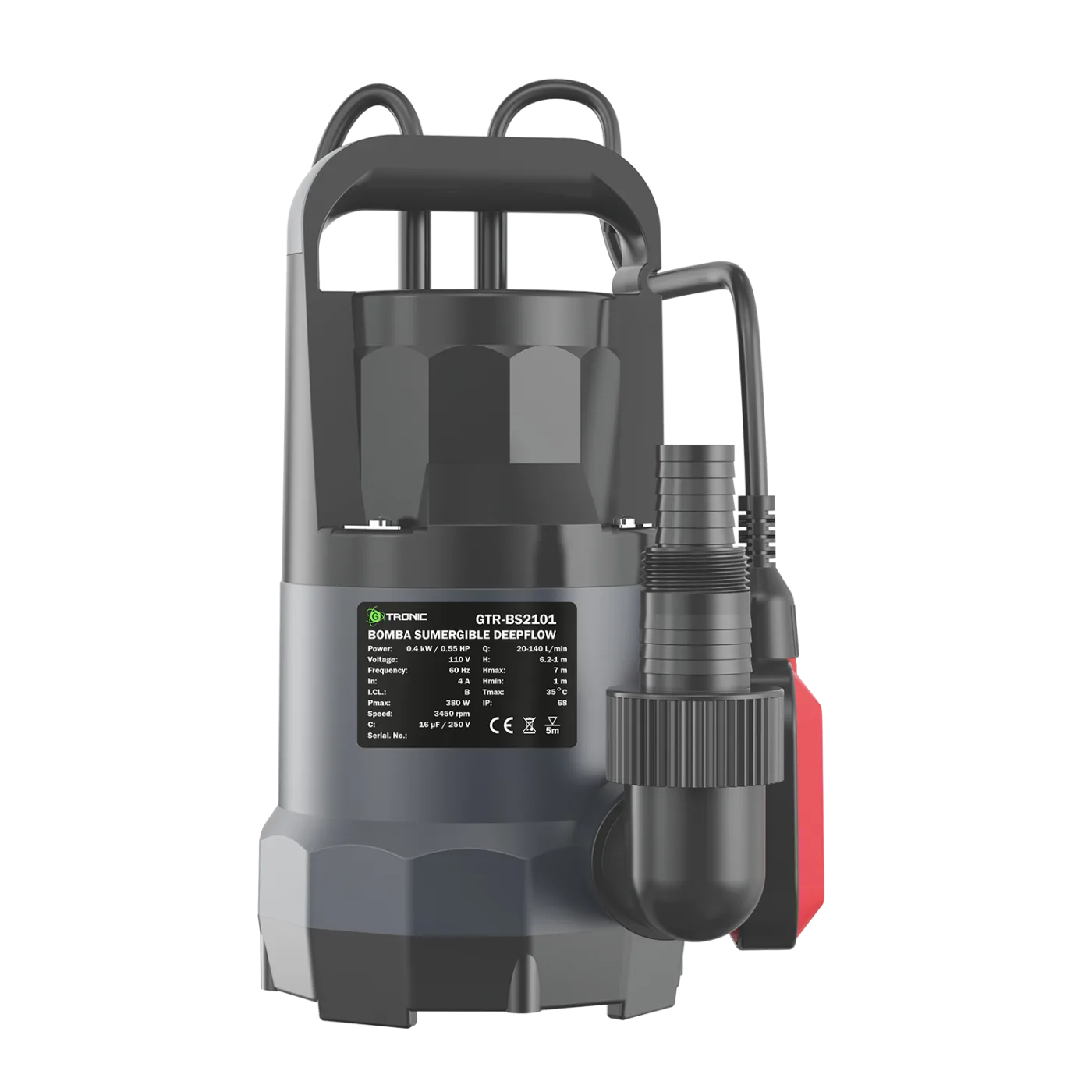 BOMBA DE ACHIQUE GTRONIC DRAINPRO 0.5HP